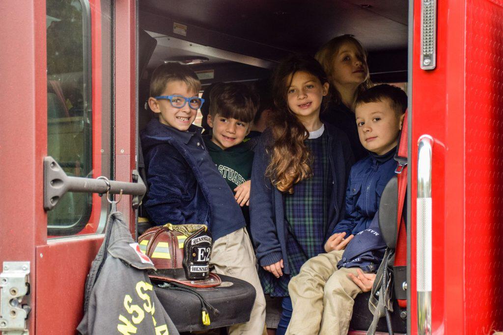 Local Firefighters and ‘Community Helpers’ Visit Doane Stuart Lower School